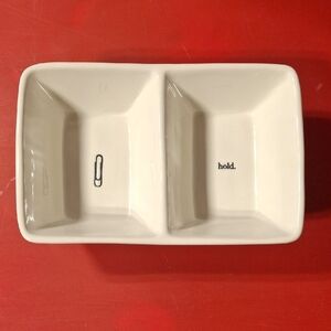 Rae Dunn Cream Ceramic Divided Tray